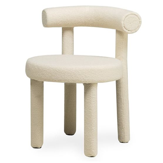 Chaise de salle à manger Pedro 2.0, crème, bouclé