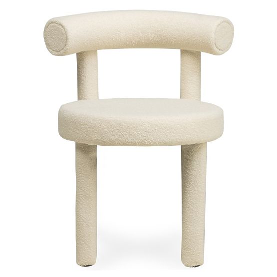 Chaise de salle à manger Pedro 2.0, crème, bouclé