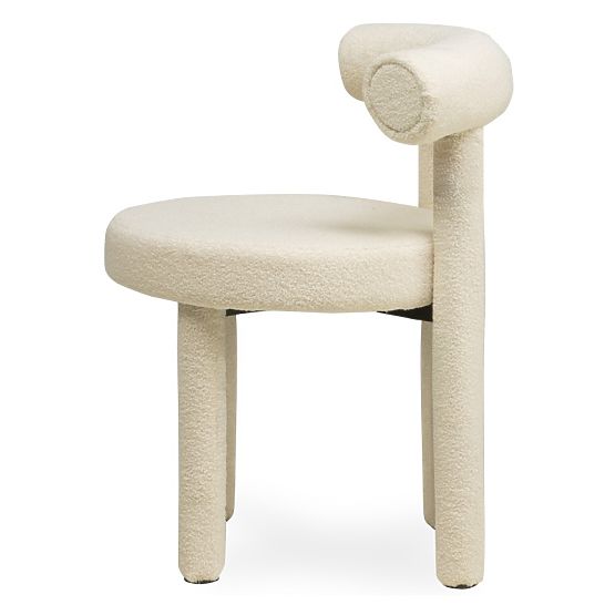 Chaise de salle à manger Pedro 2.0, crème, bouclé