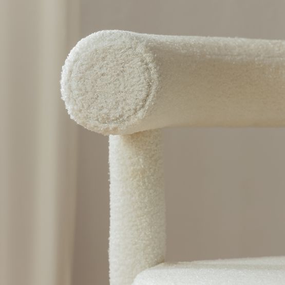 Chaise de salle à manger Pedro 2.0, écru, bouclé