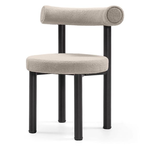 Chaise de salle à manger Pedro, brun-gris/pieds noirs, boucle