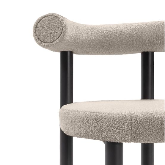 Chaise de salle à manger Pedro, brun-gris/pieds noirs, boucle