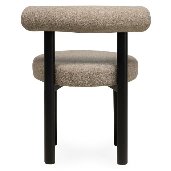 Chaise de salle à manger Pedro, brun-gris/pieds noirs, boucle