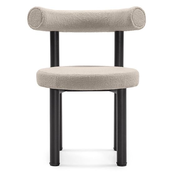 Chaise de salle à manger Pedro, brun-gris/pieds noirs, boucle