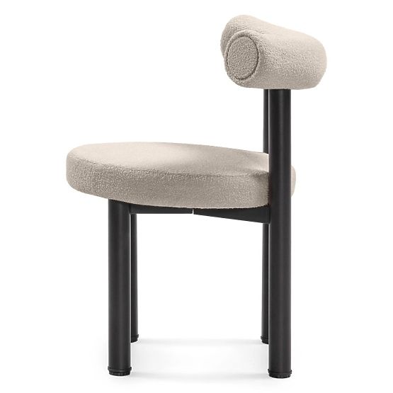 Chaise de salle à manger Pedro, brun-gris/pieds noirs, boucle