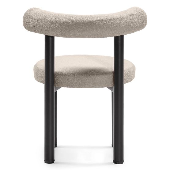 Chaise de salle à manger Pedro, brun-gris/pieds noirs, boucle