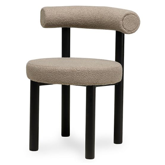 Chaise de salle à manger Pedro, brun-gris/pieds noirs, boucle