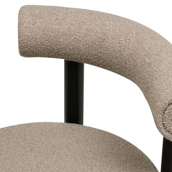 Chaise de salle à manger Pedro, brun-gris/pieds noirs, boucle