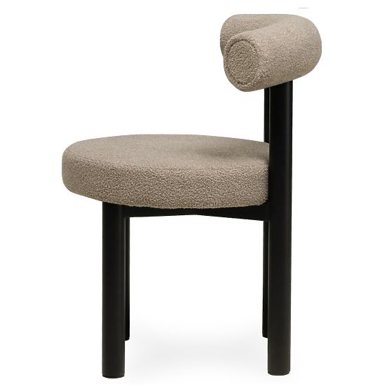 Chaise de salle à manger Pedro, brun-gris/pieds noirs, boucle