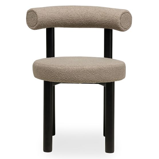 Chaise de salle à manger Pedro, brun-gris/pieds noirs, boucle