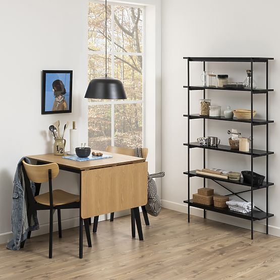 Chaise de salle à manger Roxby noir/chêne