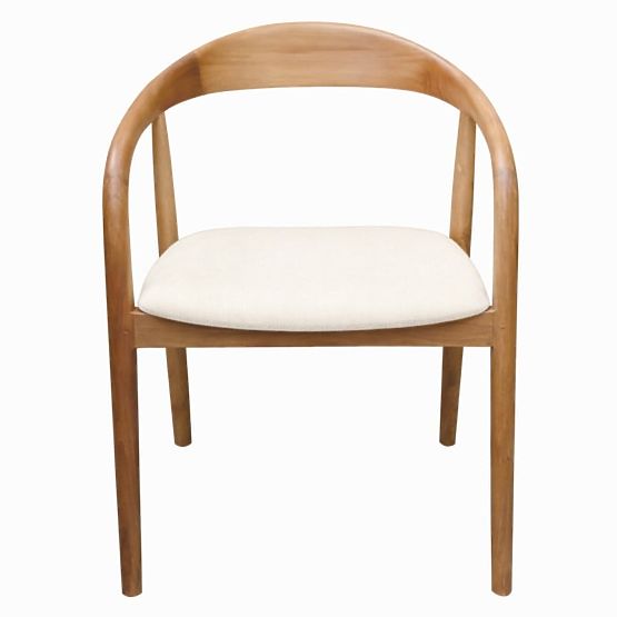 Chaise en bois Ludvika 2.0, arrondie, naturel/crème