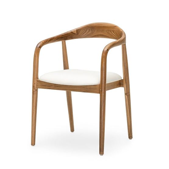 Chaise en bois Ludvika 2.0, arrondie, naturel/crème