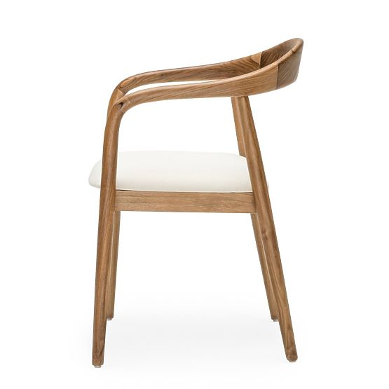 Chaise en bois Ludvika 2.0, arrondie, naturel/crème