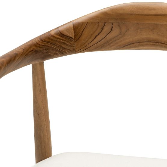 Chaise en bois Ludvika 2.0, arrondie, naturel/crème