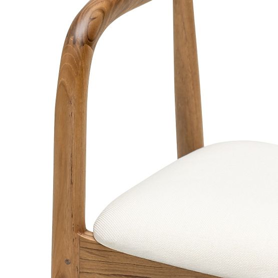 Chaise en bois Ludvika 2.0, arrondie, naturel/crème