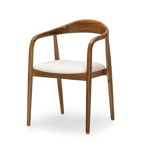 Chaise en bois Ludvika 2.0, arrondie, naturel/crème