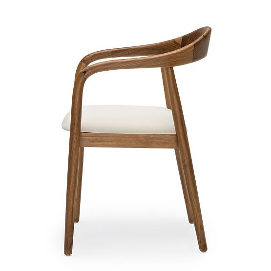 Chaise en bois Ludvika 2.0, arrondie, naturel/crème