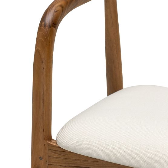Chaise en bois Ludvika 2.0, arrondie, naturel/crème