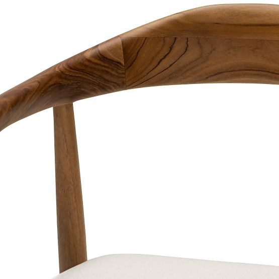 Chaise en bois Ludvika 2.0, arrondie, naturel/crème