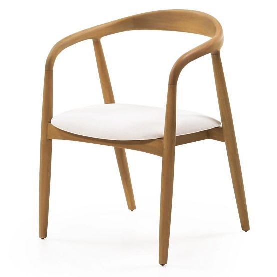Chaise en bois Ludvika, arrondie, naturel/crème