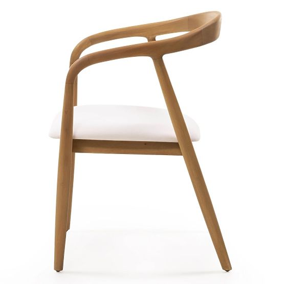 Chaise en bois Ludvika, arrondie, naturel/crème