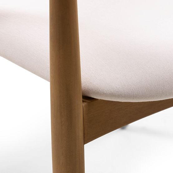 Chaise en bois Ludvika, arrondie, naturel/crème