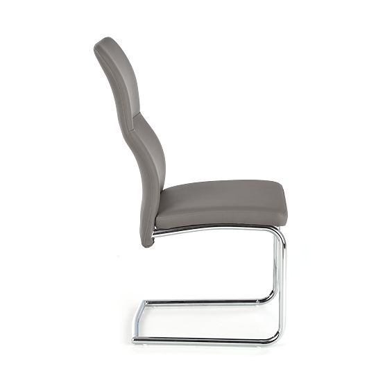 Chaise en métal chromé ARCO / cuir écologique couleur cendre (1p=2pcs)