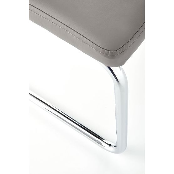 Chaise en métal chromé ARCO / cuir écologique couleur cendre (1p=2pcs)