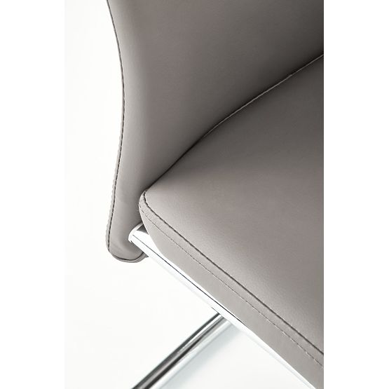 Chaise en métal chromé ARCO / cuir écologique couleur cendre (1p=2pcs)