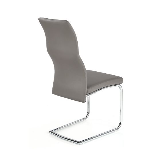 Chaise en métal chromé ARCO / cuir écologique couleur cendre (1p=2pcs)