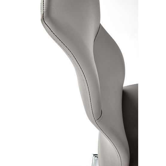 Chaise en métal chromé ARCO / cuir écologique couleur cendre (1p=2pcs)