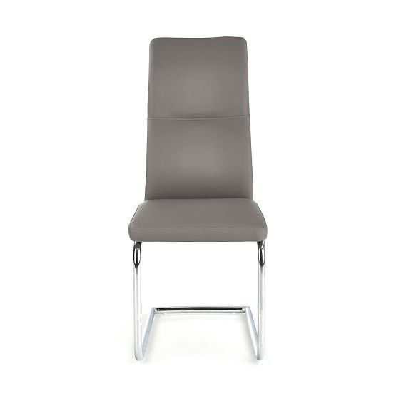 Chaise en métal chromé ARCO / cuir écologique couleur cendre (1p=2pcs)