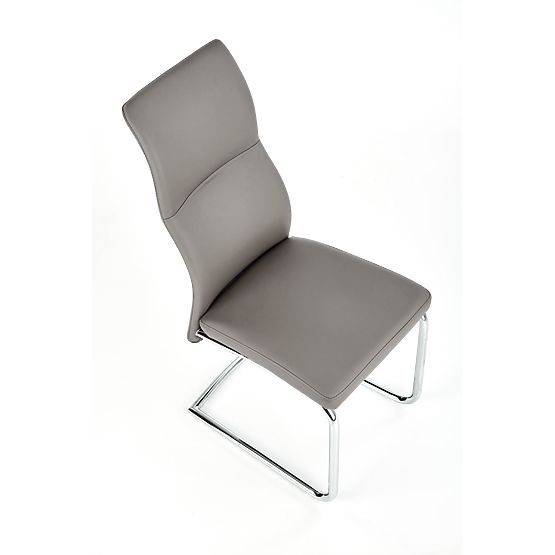 Chaise en métal chromé ARCO / cuir écologique couleur cendre (1p=2pcs)