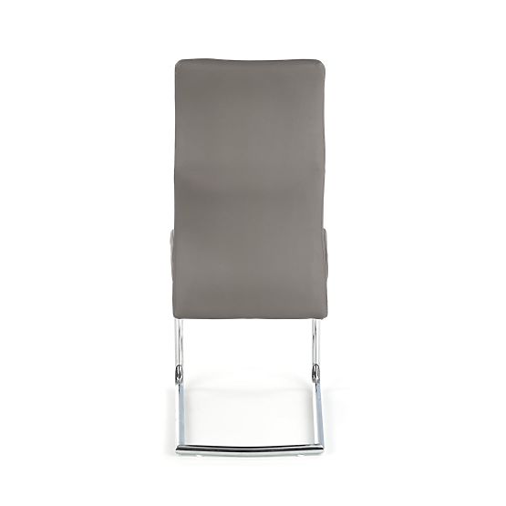 Chaise en métal chromé ARCO / cuir écologique couleur cendre (1p=2pcs)