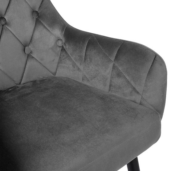Chaise en velours ATLANTA VELVET graphite