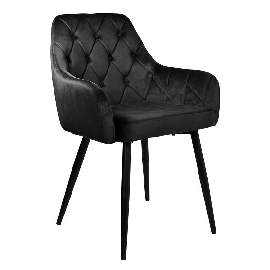 Chaise en velours ATLANTA VELVET noire