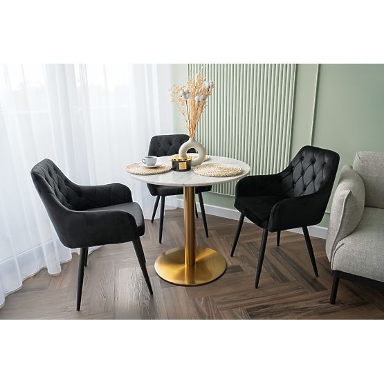 Chaise en velours ATLANTA VELVET noire