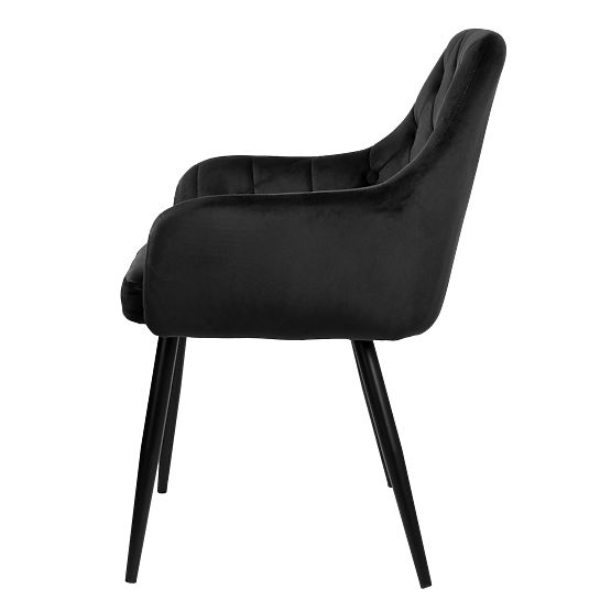 Chaise en velours ATLANTA VELVET noire