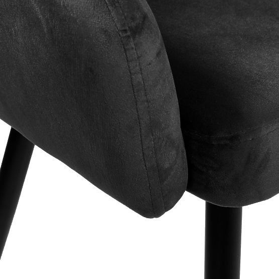 Chaise en velours ATLANTA VELVET noire