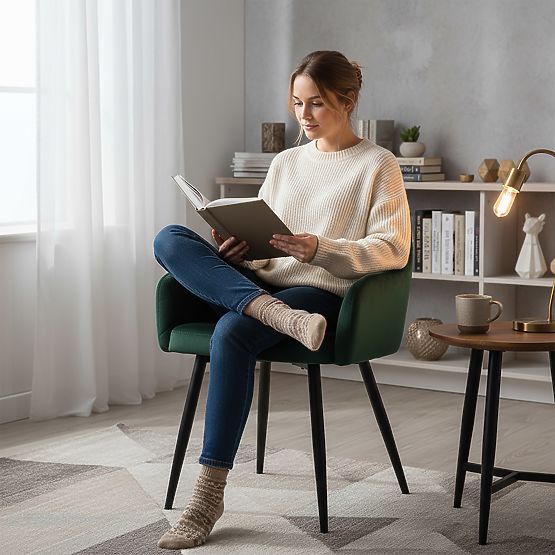 Chaise en velours ATLANTA VELVET vert foncé