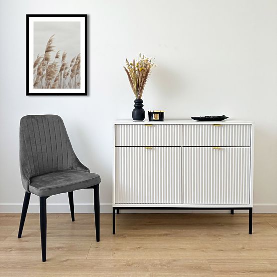 Chaise en velours LORIENT VELVET graphite