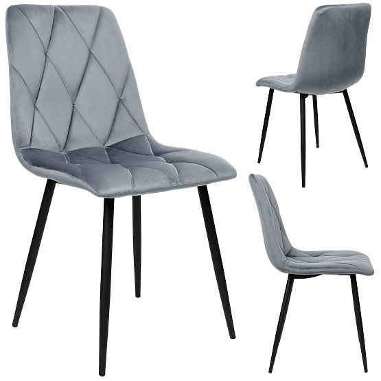 Chaise en velours rembourrée Madison Velvet graphite