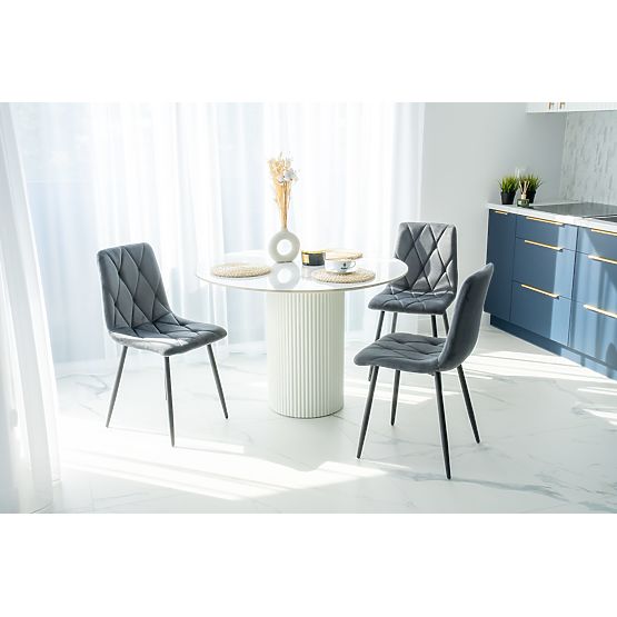 Chaise en velours rembourrée Madison Velvet graphite