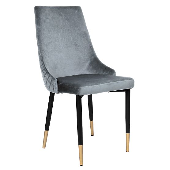 Chaise en velours rembourrée Vermont Velvet graphite