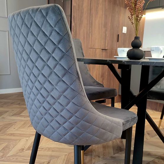 Chaise en velours rembourrée Vermont Velvet graphite
