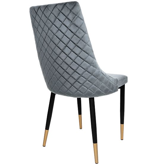 Chaise en velours rembourrée Vermont Velvet graphite