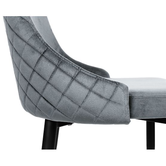 Chaise en velours rembourrée Vermont Velvet graphite