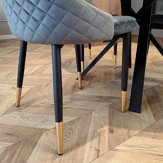 Chaise en velours rembourrée Vermont Velvet graphite