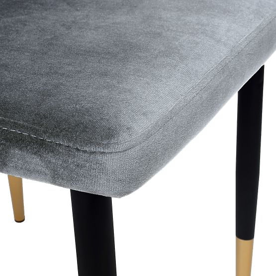 Chaise en velours rembourrée Vermont Velvet graphite
